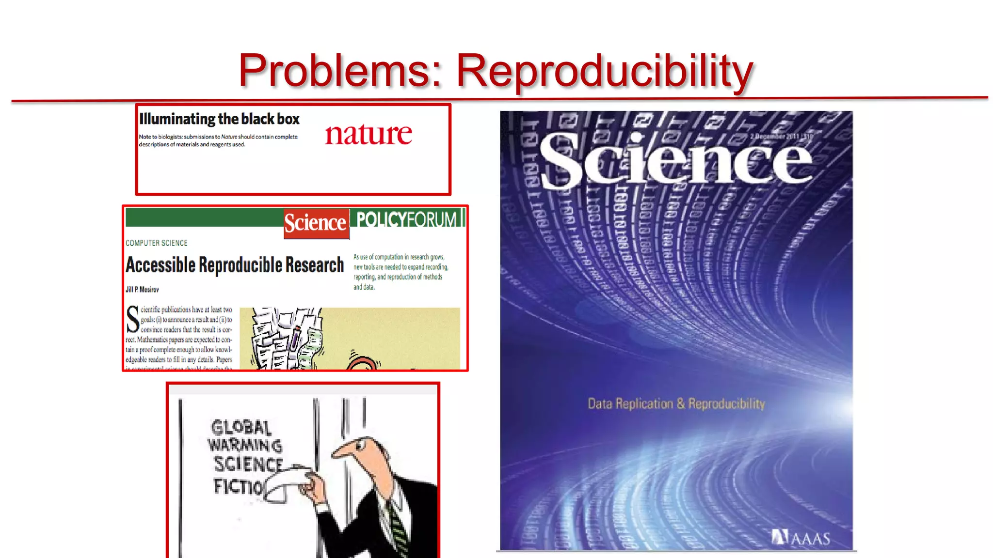 Problems: Reproducibility

 