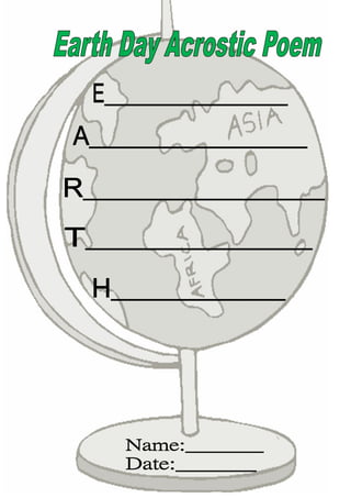 Earth day acrostic poem