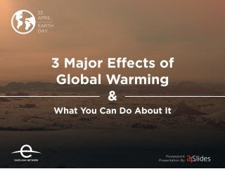 Earth Day - 3 Major Effects of Global Warming and What You can Do About It