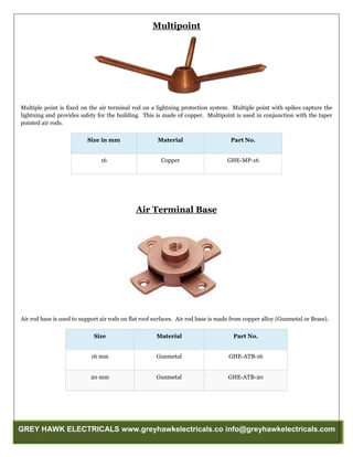 Multi Point Copper Earthing and lightning Protection Accessories | PDF
