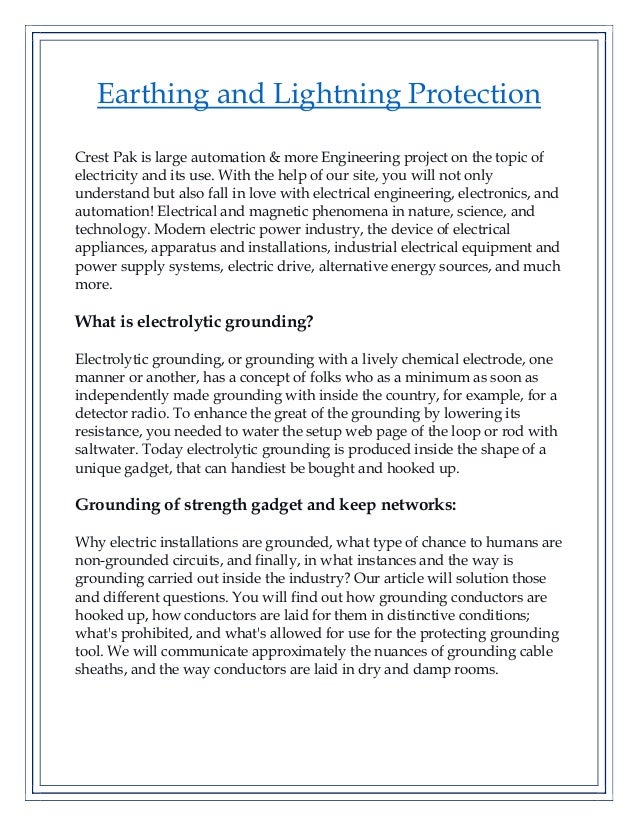 Earthing and lightning protection | PDF