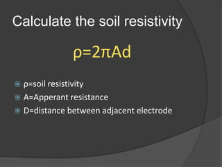 Depth Soil resistivity testing