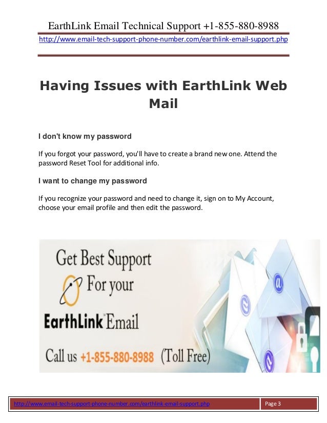 Earth link email technical support 855 8808988
