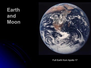 Earth  and Moon Full Earth from Apollo 17 