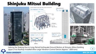 25
Halving the Shaking Due to Long-Period Earthquake Ground Motion at Shinjuku Mitsui Building
Japan’s First Rooftop-Installed Ultra-Large Vibration Control Device (Approx. 1,800 tons)
Shinjuku Mitsui Building
 