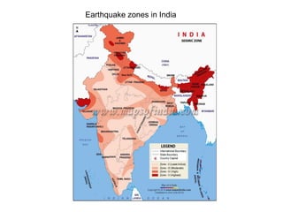 Earthquake zones in India
 