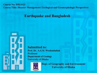 earthquake in bangladesh essay