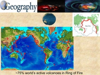 ~75% world’s active volcanoes in Ring of Fire
 