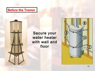 Before the Tremor   Secure your water heater with wall and floor 
