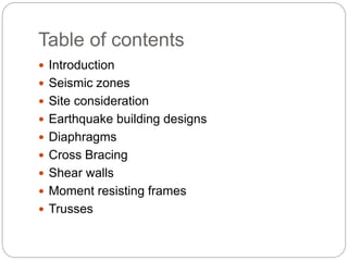 Earthquake building designs final | PPTX