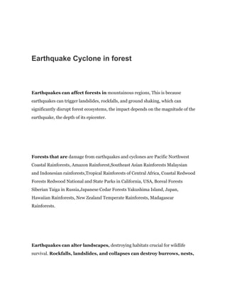 Pacific northwest coast earthquake