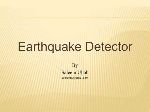 Earthquake detector using arduino with display | PPTX | Geology | Science