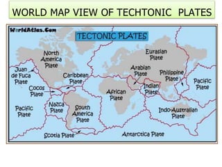 WORLD MAP VIEW OF TECHTONIC PLATES
 