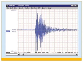 Naturally occurring earthquakesTectonic earthquakes occur anywhere in the earth where there is sufficient stored elastic strain energy to drive fracture propagation along a fault plane. Most fault surfaces do have such asperities and this leads to a form of stick-slip behaviour.Once the fault has locked, continued relative motion between the plates leads to increasing stress and therefore, stored strain energy in the volume around the fault surface.This continues until the stress has risen sufficiently to break through the asperity, suddenly allowing sliding over the locked portion of the fault, releasing the stored energy.This energy is released as a combination of radiated elastic strainseismicwaves frictional heating of the fault surface, and cracking of the rock, thus causing an earthquake.