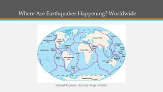 Where Are Earthquakes Happening? Worldwide
Global Tectonic Activity Map - NASA
 