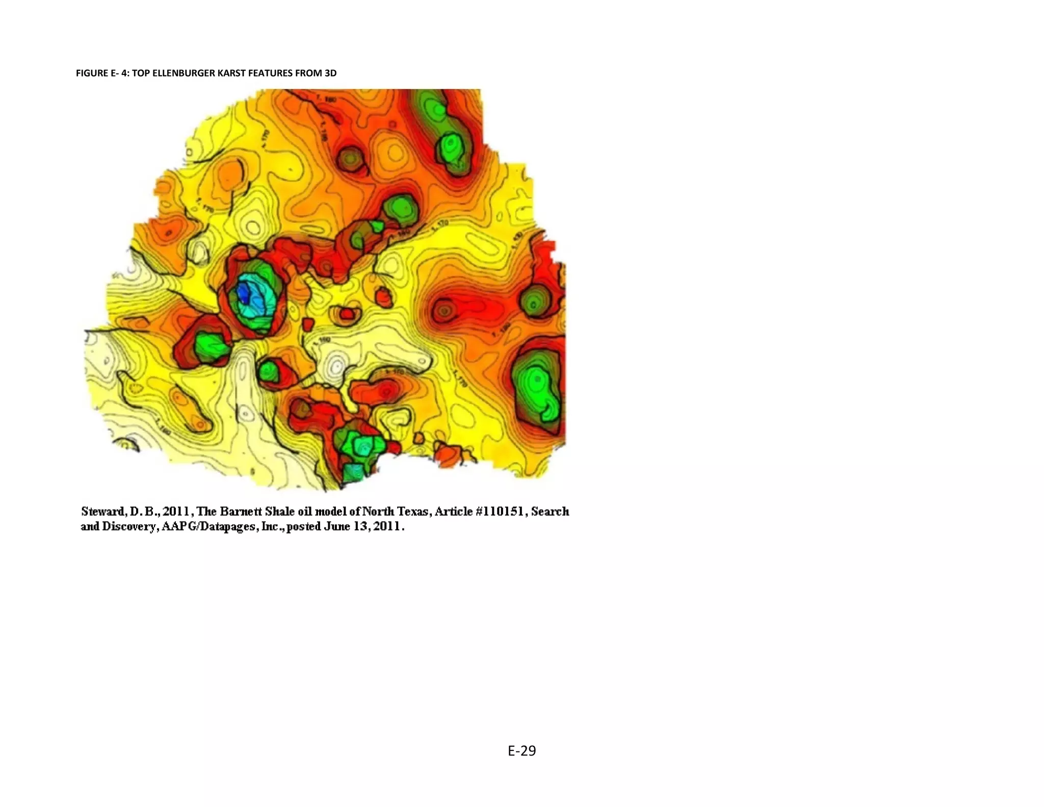 FIGURE E- 4: TOP ELLENBURGER KARST FEATURES FROM 3D
E-29
 