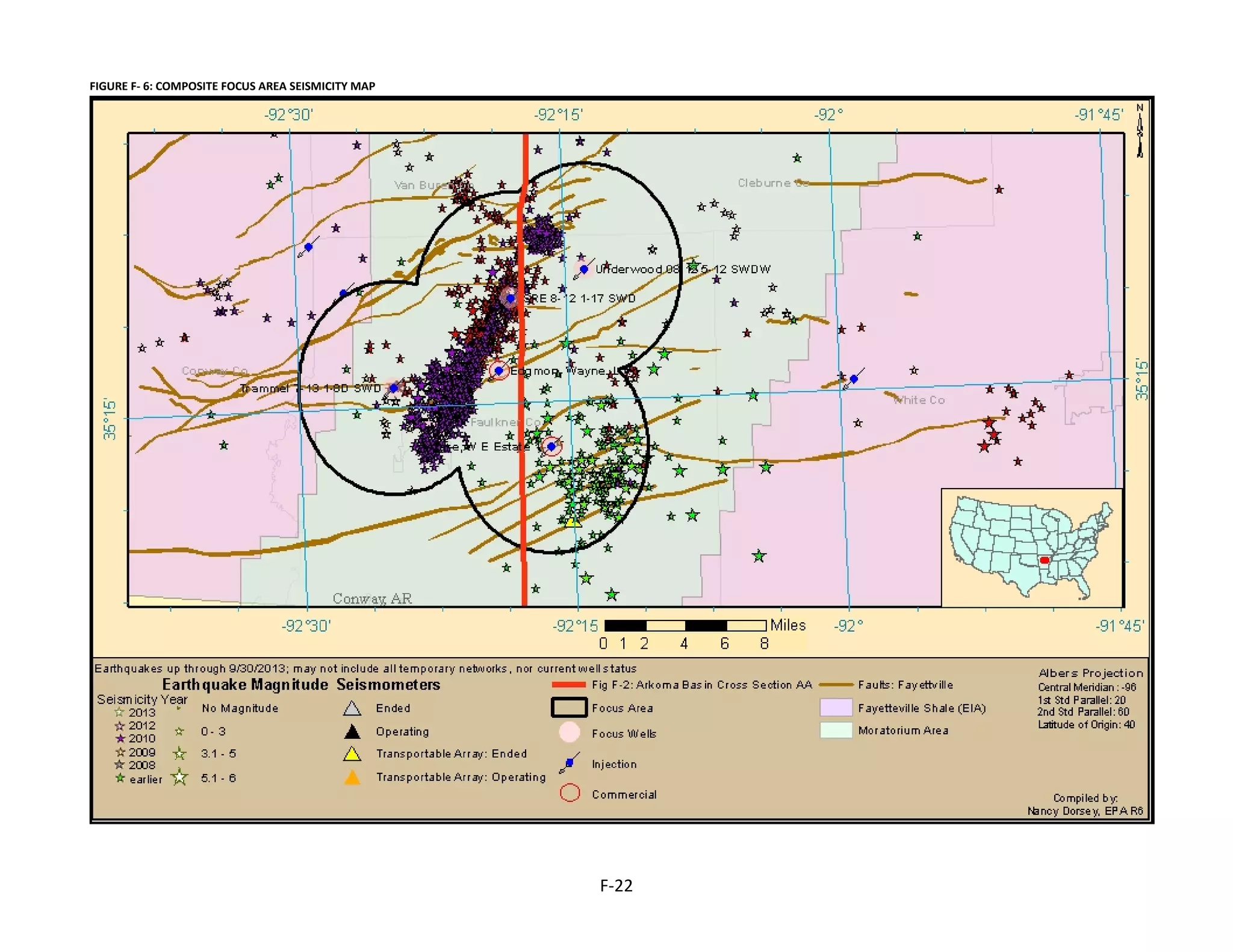 FIGURE F- 6: COMPOSITE FOCUS AREA SEISMICITY MAP
F-22
 