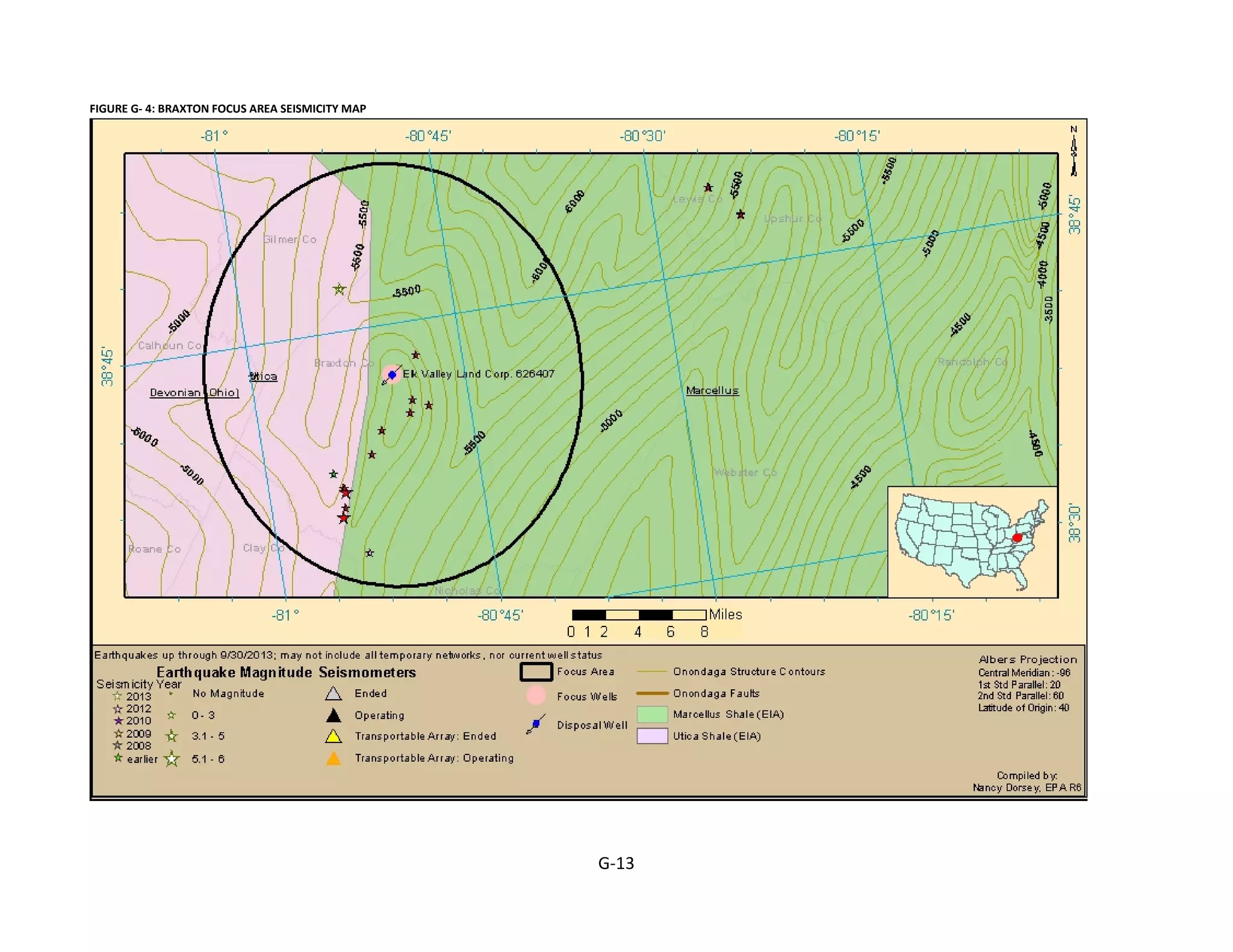 FIGURE G- 4: BRAXTON FOCUS AREA SEISMICITY MAP
G-13
 