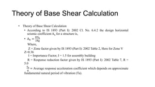 Earthquake resistant analysis and design of multistoried building | PPTX