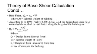 Earthquake resistant analysis and design of multistoried building | PPTX