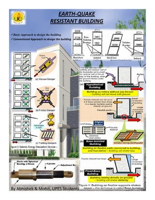 EARTH-QUAKE
                             RESISTANT BUILDING

 Basic Approach to design the building
 Conventional Approach to design the building




By Abhishek & Mohit, UPES Students
 