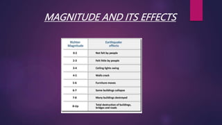 MAGNITUDE AND ITS EFFECTS
 