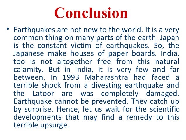 conclusion of earthquake essay