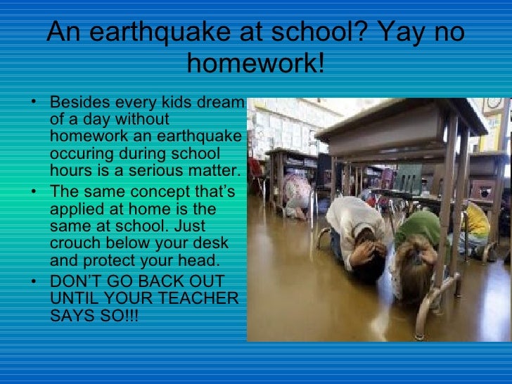Earthquake school homework picture