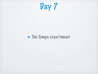Day 7


Tub Temps experiment
 