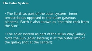 Earth Science - The formation of the universe and the solar system ...