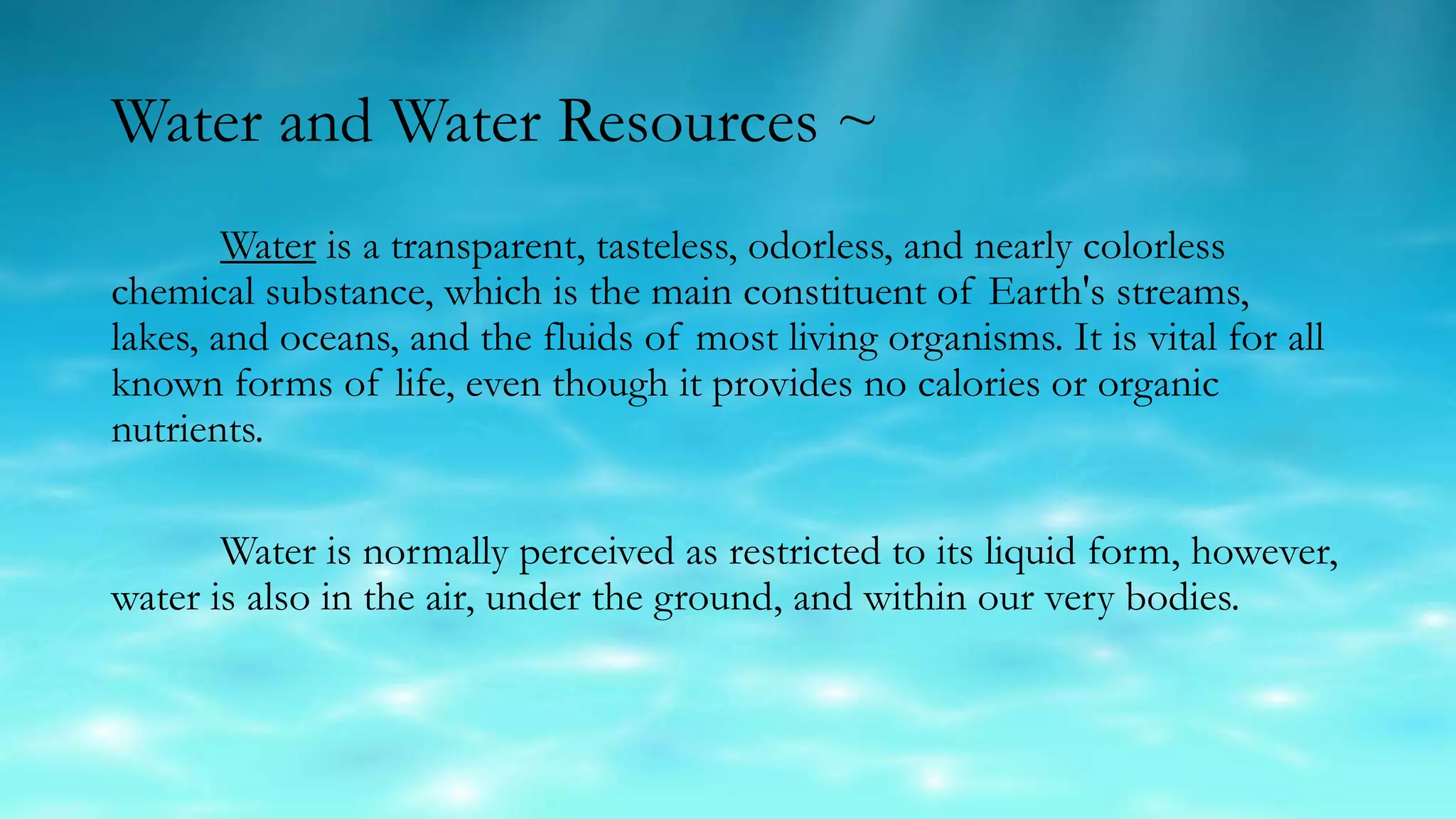 Earth Science: Water Resources | PPTX