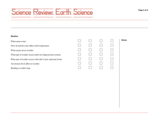 Earth Sciences Review Sheet | PPT
