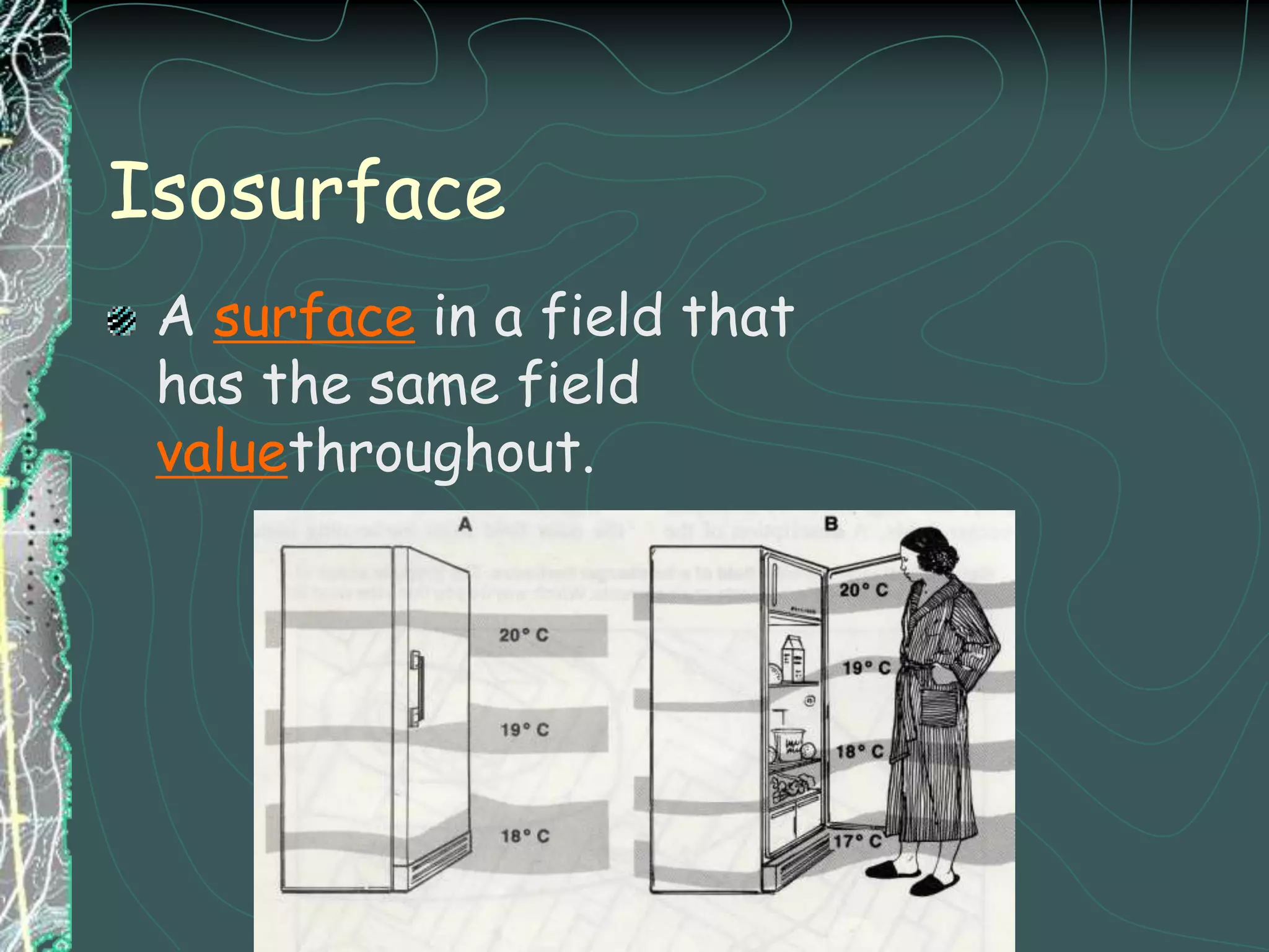 Describing Earth’s FieldsField – a region which contains measurable quantities at every location. (i.e. elevation, temperature, pressure…)Field Value – the value of what is being measured.  (i.e. temperature, elevation, pollution concentrations…)Magnitude – Value for a point on a field.