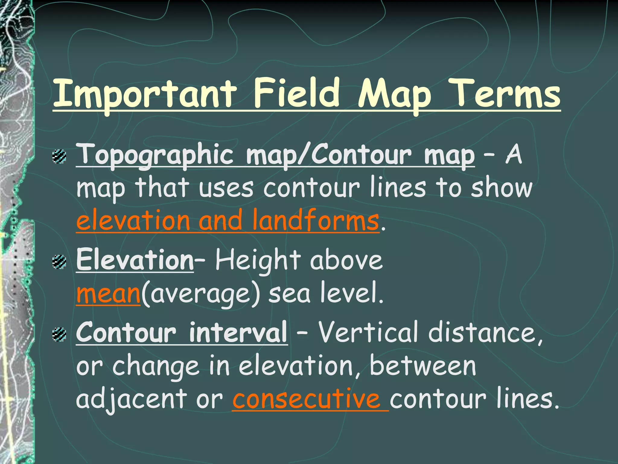 IsolinesA line on a field map that connects all points of equal value.Note: ES0304