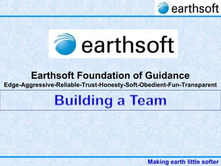 Earthsoft Foundation of Guidance
Edge-Aggressive-Reliable-Trust-Honesty-Soft-Obedient-Fun-Transparent

Making earth little softer

 