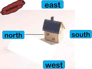 east 
north 
west 
south 
summer 
 