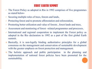 Earth summits- A Brief Overview and Environmental Movements | PDF