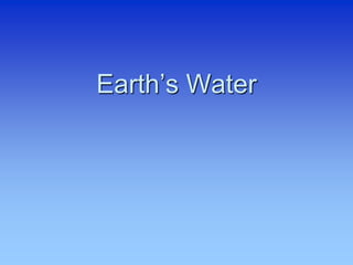Earth’s Water
 