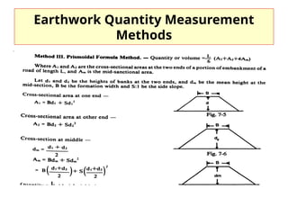 Earthwork Quantity Measurement
Methods
 