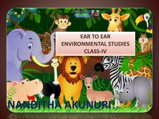 EAR TO EAR
ENVIRONMENTAL STUDIES
CLASS-IV
 