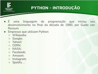 Python introdução a linguagem de programação | PDF