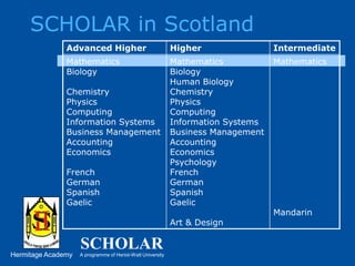 SCHOLAR in Scotland
