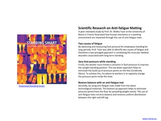 www.notrax.eu
Scientific Research on Anti-fatigue Matting
A peer-reviewed study by Prof. Dr. Redha Taiar at the University...
