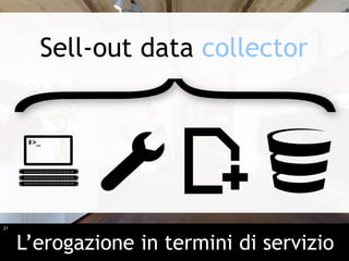 21
L’erogazione in termini di servizio
Sell-out data collector
 