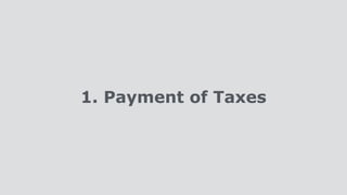 1. Payment of Taxes
 