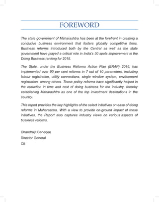 Ease Of Doing Business - Reforms in Maharashtra - May 2018 | PDF