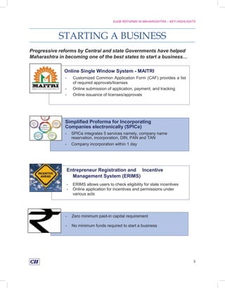 Ease Of Doing Business - Reforms in Maharashtra - May 2018 | PDF