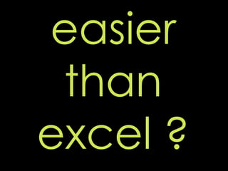 easier
 than
excel ?
 