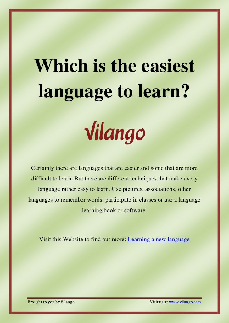 Easiest language to learn