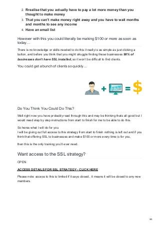 2. Rrealise that you actually have to pay a lot more money than you
thought to make money
3. That you can’t make money rig...